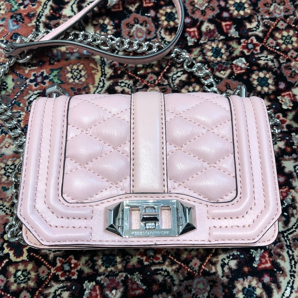 Rebecca Minkoff Quilted Clutch Crossbody Pink Mini - Picture 4 of 7
